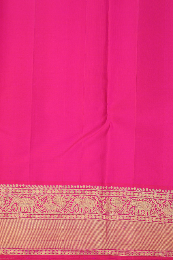 Kanchipuram Silk Saree In Capri Blue With Peacock Buttas