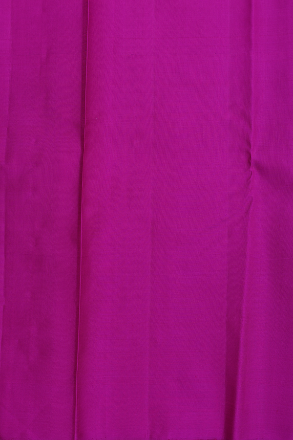 Kanchipuram Silk Saree In Grape Purple With Parrot Buttas