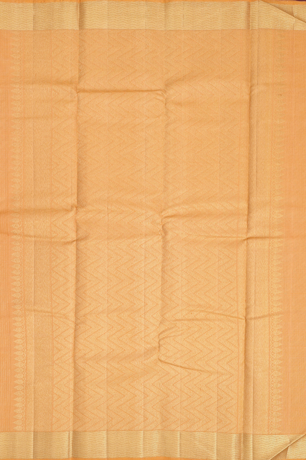 Kanchipuram Silk Saree In Yellow With Checks Design