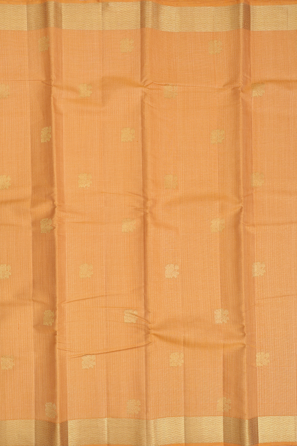 Kanchipuram Silk Saree In Yellow With Checks Design