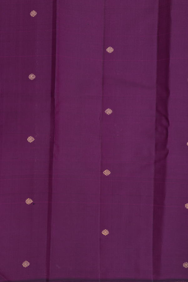 Kanchipuram Silk Saree In Grape Purple With Chakram Buttas