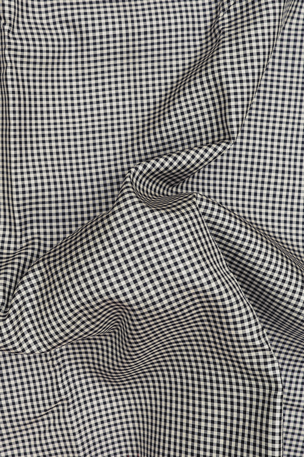 Kanchipuram Silk Saree In Black And White With Checks Design