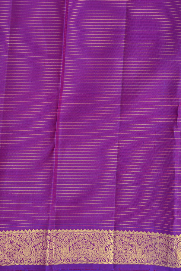 Kanchipuram Silk Saree In Purple With Checks Design
