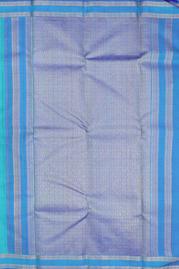 Kanchipuram Silk Saree In Aqua Green With Jacquard Pattern