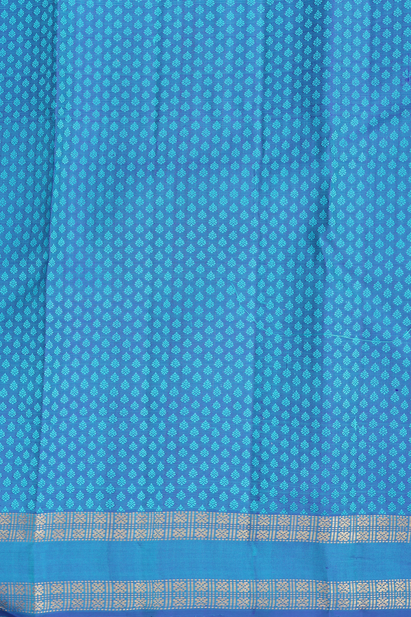 Kanchipuram Silk Saree In Aqua Green With Jacquard Pattern
