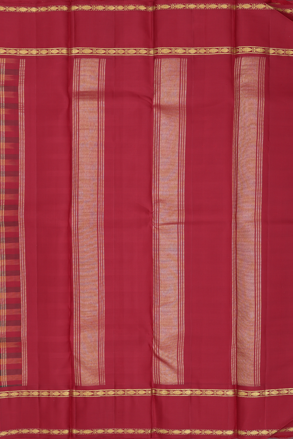 Kanchipuram Silk Saree In Multicolor With Checks Design