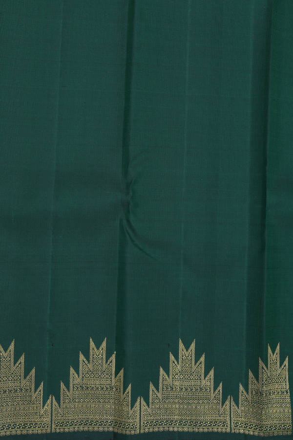 Kanchipuram Silk Saree In Burgundy Red With Paisley Buttis