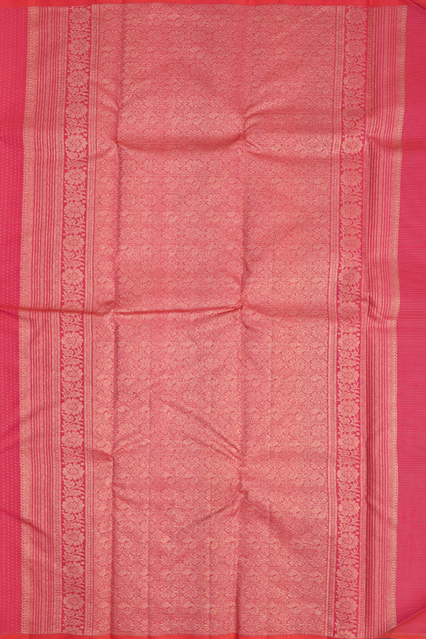 Kanchipuram Silk Saree In Pink With Checks Design