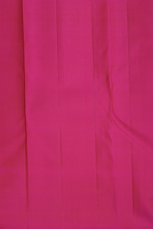 Kanchipuram Silk Saree In Rani Pink With Brocade Design