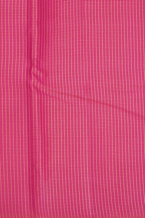 Kanchipuram Silk Saree In Pink And Orange With Step Border