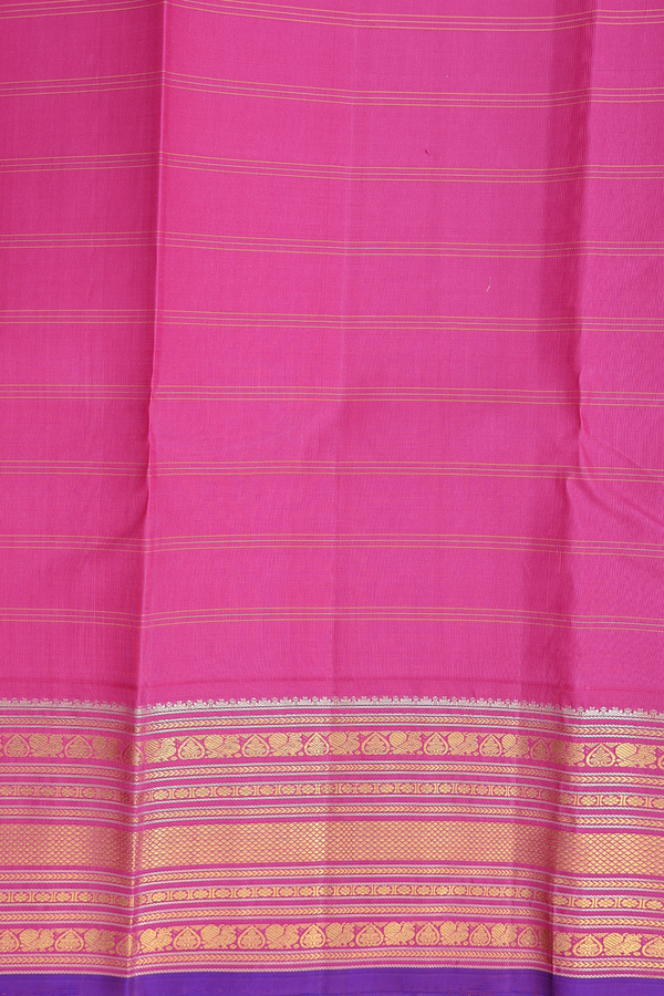 Kanchipuram Silk Saree In Pink With Checks Design
