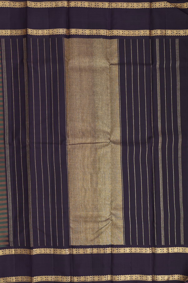Kanchipuram Silk Saree In Green And Yellow With Checks Design