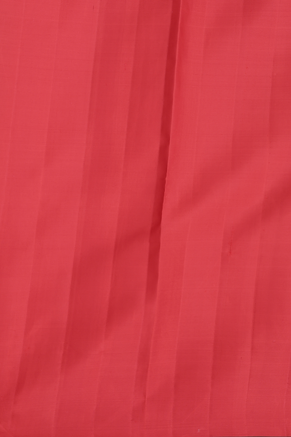 Kanchipuram Silk Saree In Scarlet Red With Deer Buttas