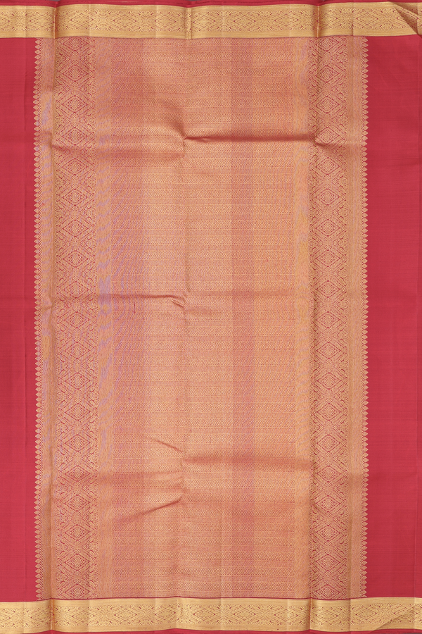 Kanchipuram Silk Saree In Scarlet Red With Zari Border