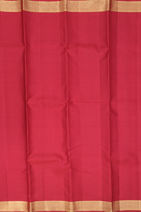 Kanchipuram Silk Saree In Scarlet Red With Zari Border