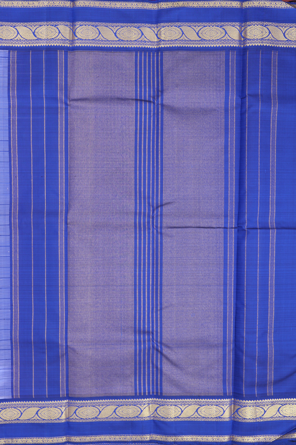 Kanchipuram Silk Saree In White With Checks Design