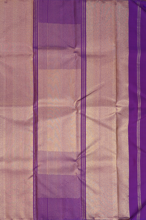 Kanchipuram Silk Saree In Purple With Temple Border