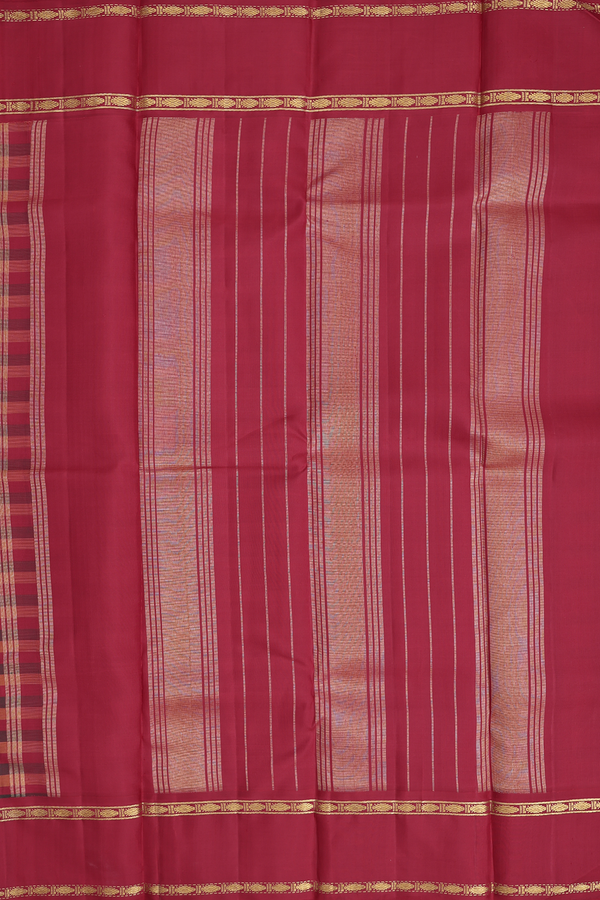 Kanchipuram Silk Saree In Multicolor With Checks Design