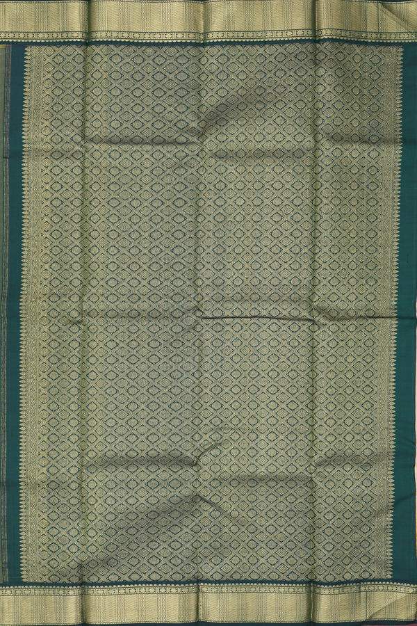 Kanchipuram Silk Saree In Light Brown With Stripes Design