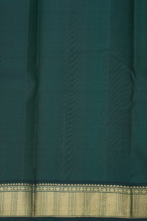 Kanchipuram Silk Saree In Light Brown With Stripes Design
