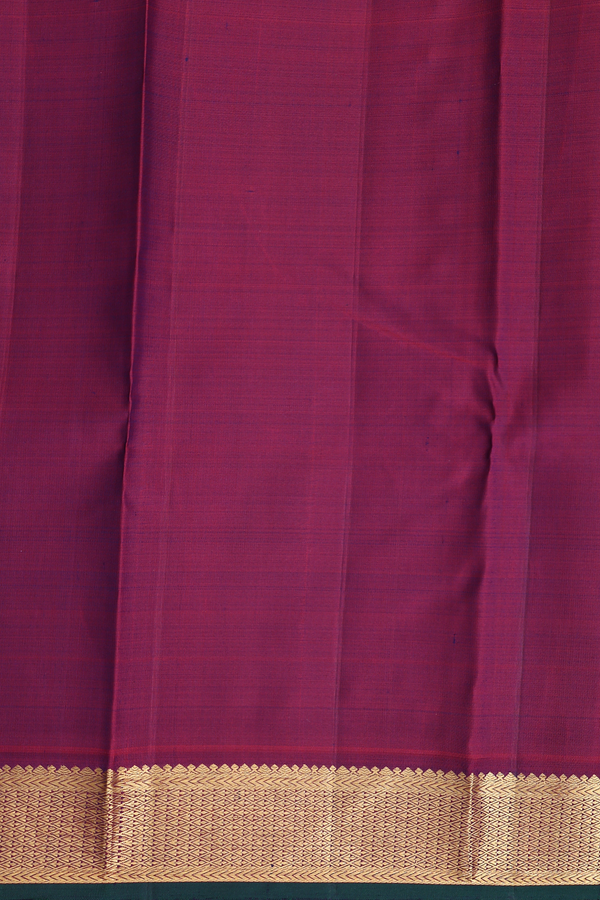 Kanchipuram Silk Saree In Navy Blue With Stripes Design
