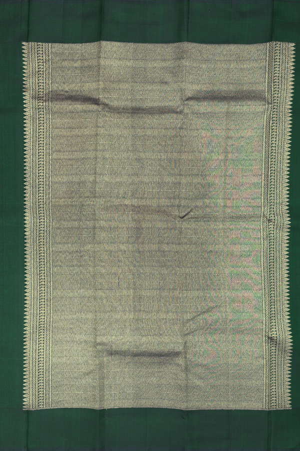 Kanchipuram Silk Saree In Dark Green With Brocade Design