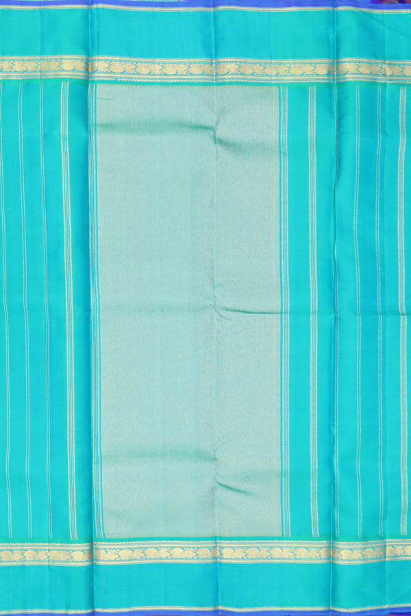 Kanchipuram Silk Saree In Off White With Contrast Border