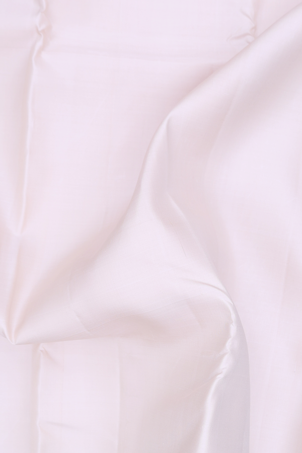 Kanchipuram Silk Saree In Off White With Contrast Border