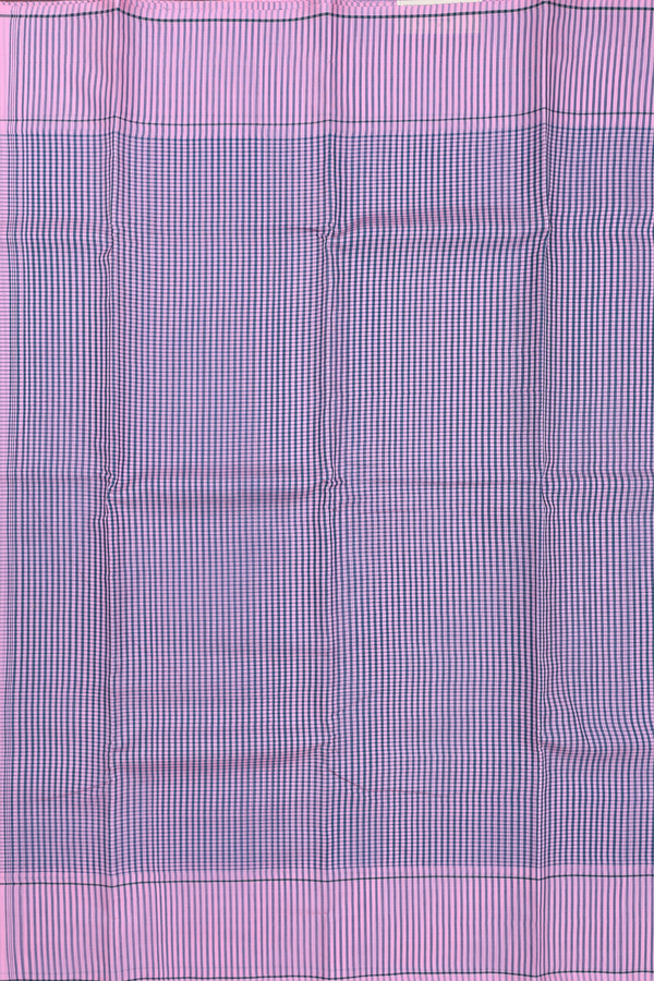 Koorainadu Silk Cotton Saree In Pink And Green With Checks