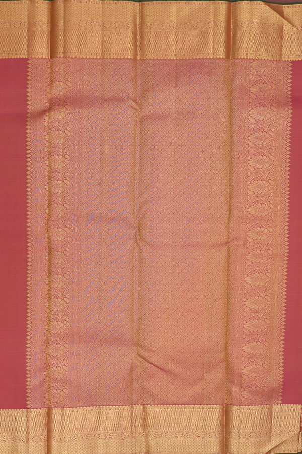 Kanchipuram Silk Saree In Pale Brown With Jacquard Pattern