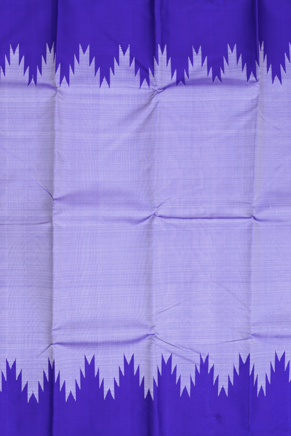 Kanchipuram Silk Saree In Bluish Purple With Temple Border