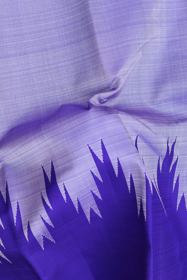 Kanchipuram Silk Saree In Bluish Purple With Temple Border