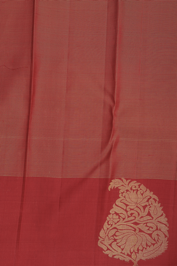 Kanchipuram Silk Saree In Red With Checks Design