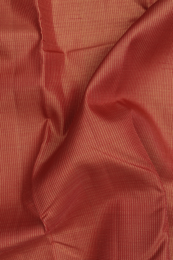 Kanchipuram Silk Saree In Red With Checks Design