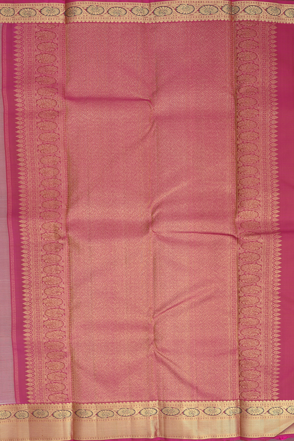 Kanchipuram Silk Saree In Pale Brown With Jacquard Pattern