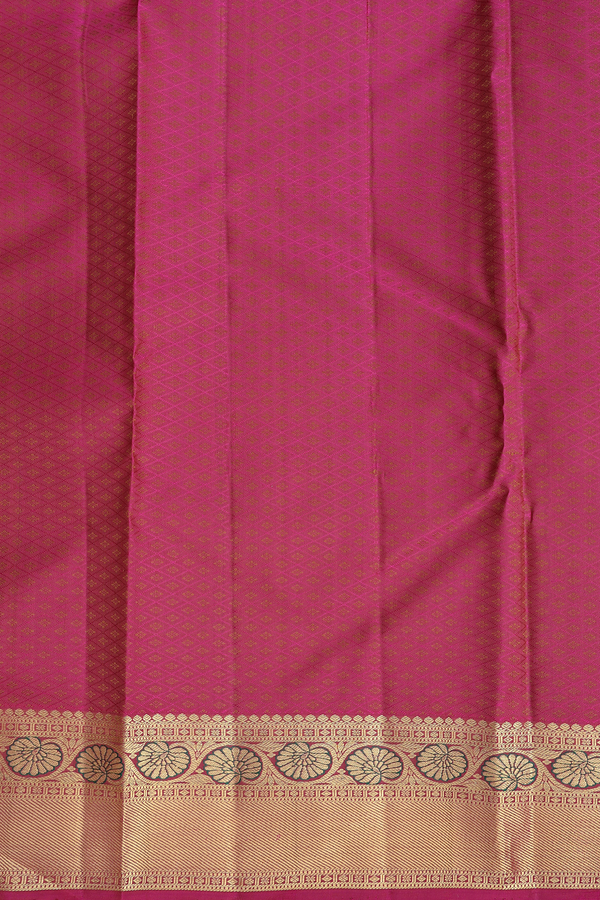 Kanchipuram Silk Saree In Pale Brown With Jacquard Pattern