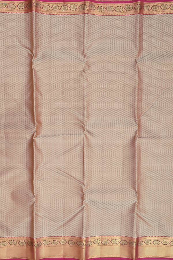 Kanchipuram Silk Saree In Pale Brown With Jacquard Pattern