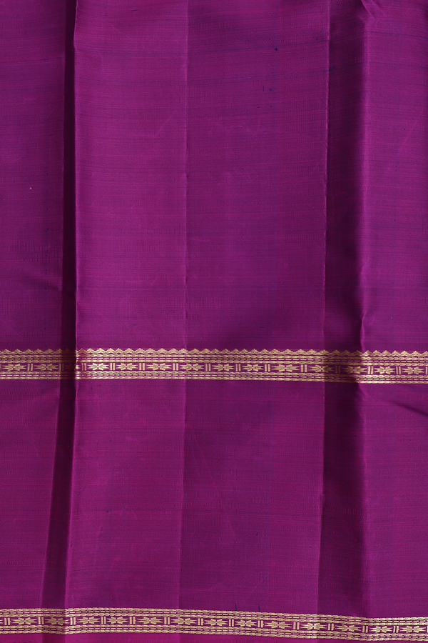 Kanchipuram Silk Saree In Navy Blue With Checks Design