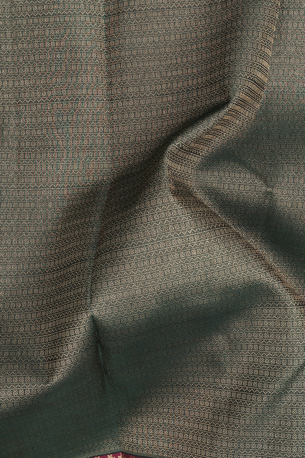 Kanchipuram Silk Saree In Green With Brocade Design