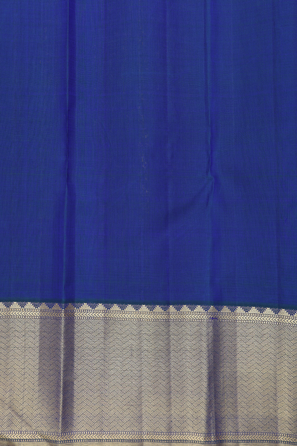 Kanchipuram Silk Saree In Green With Checks Design