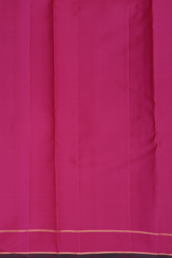 Kanchipuram Silk Saree In Coral Orange With Stripes Design
