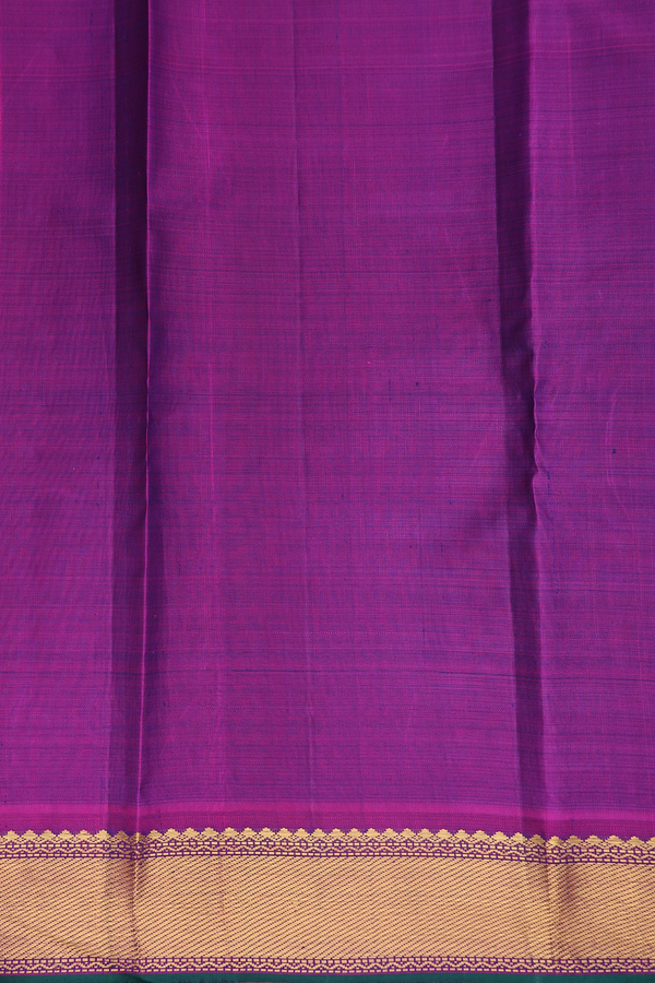 Kanchipuram Silk Saree In Navy Blue With Checks Design