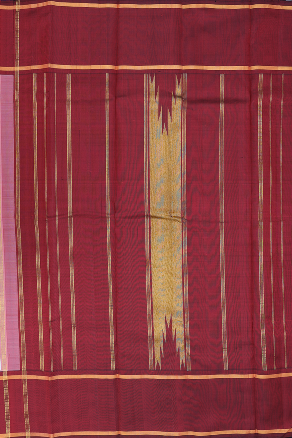 Kanchipuram Silk Saree In White With Ganga Jamuna Border