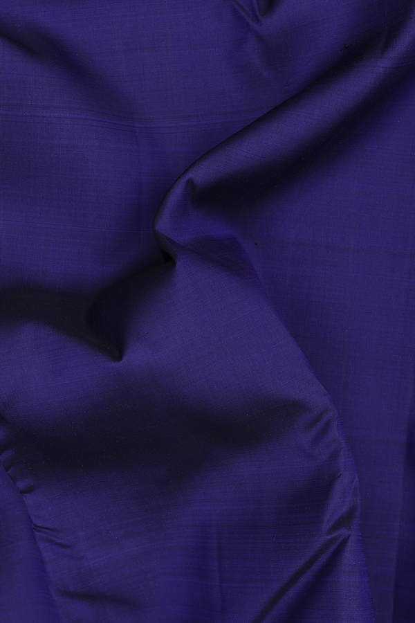 Kanchipuram Silk Saree In Royal Blue With Checks Border