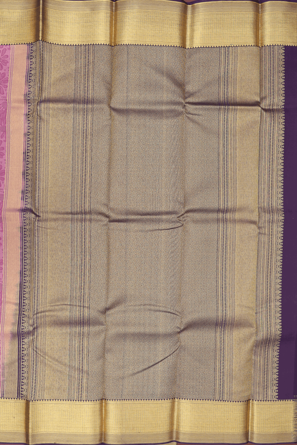 Kanchipuram Silk Saree In Pink With Floral Design