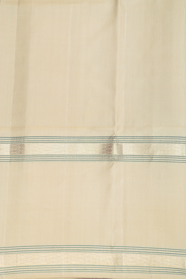 Kanchipuram Silk Saree In Dark Purple With Checks Design