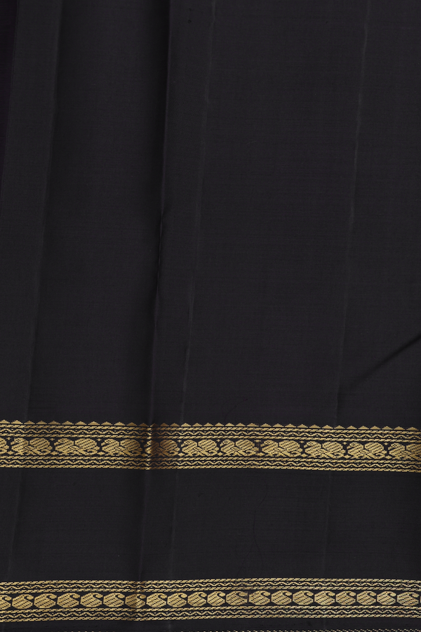Kanchipuram Silk Saree In Greenish Brown With Checks Design