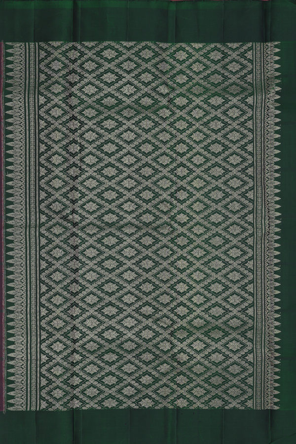 Kanchipuram Silk Saree In Berry Purple With Checks Design