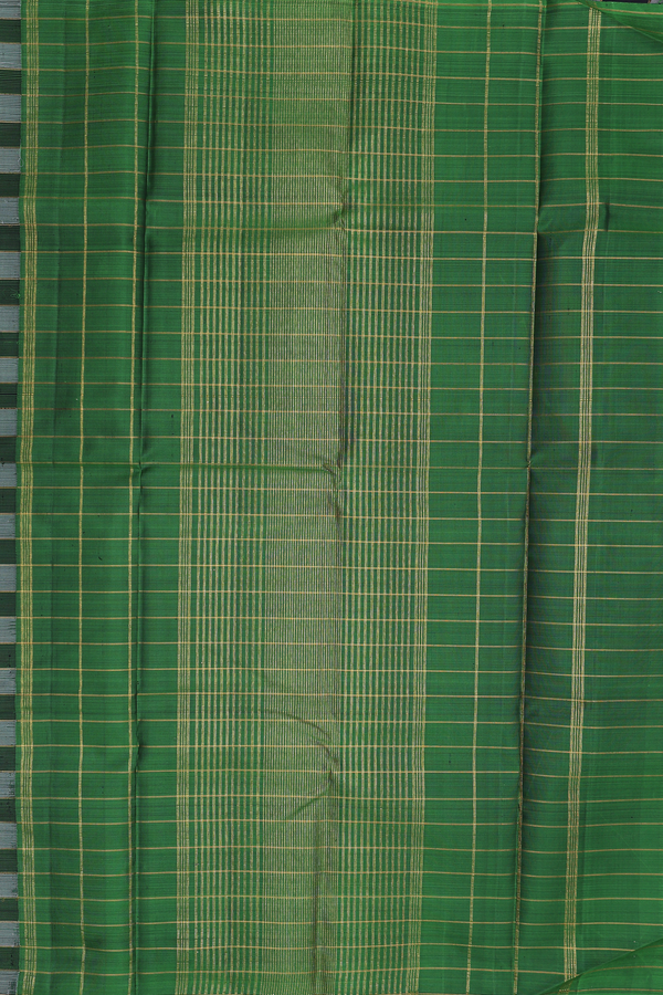 Kanchipuram Silk Saree In Black And White With Checks Design