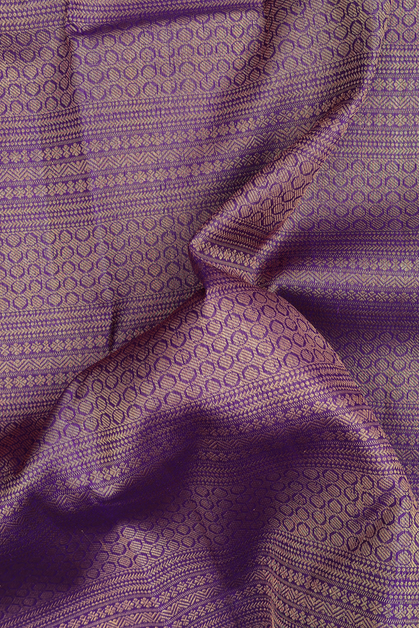 Kanchipuram Silk Saree In Purple With Brocade Design